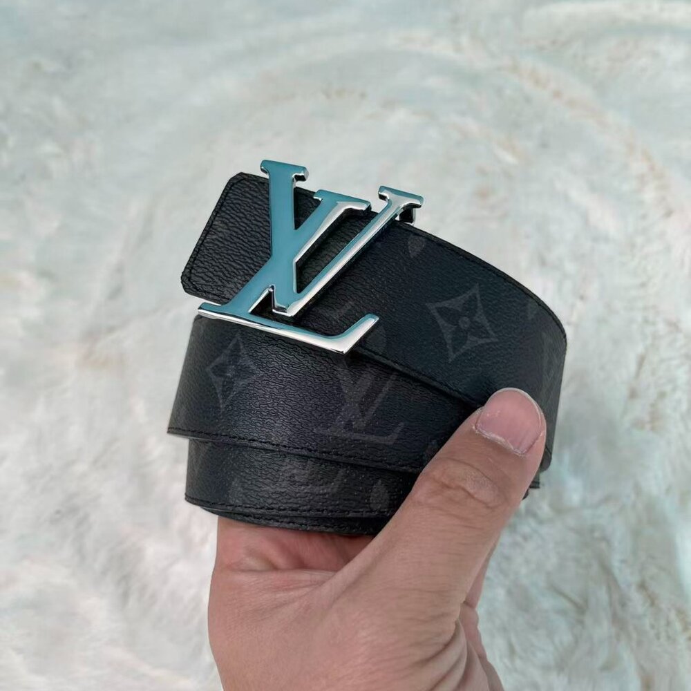 LV Belts 95cm fit for 30-34 Silver Logo - Picture 2 of 5